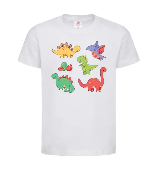 Детская футболка Mini dinos Белый фото