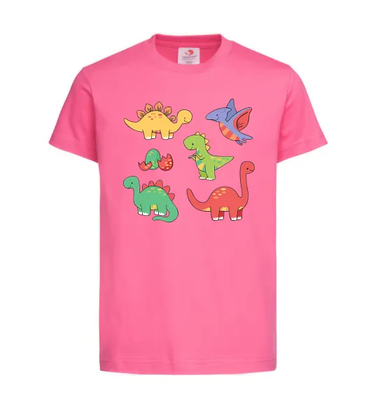 Детская футболка Mini dinos Ярко-розовый фото