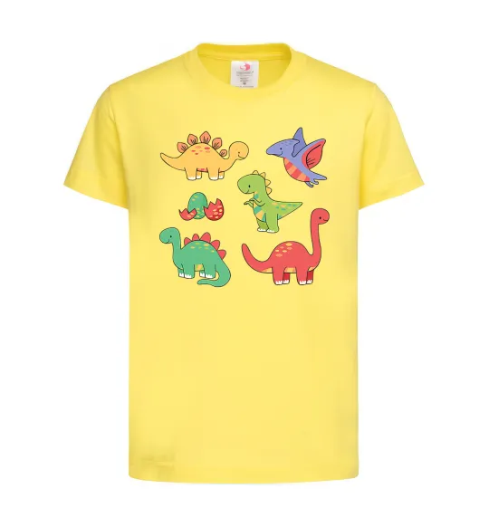 Детская футболка Mini dinos Лимонный фото