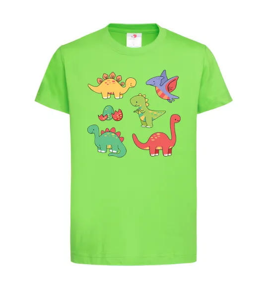 Детская футболка Mini dinos Лаймовый фото