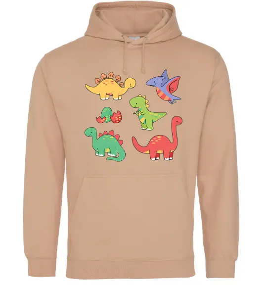 Чоловіча толстовка (худі) Mini dinos Пісочний фото