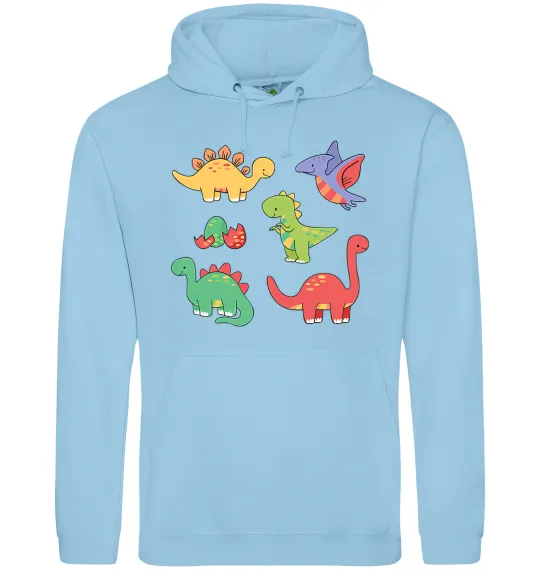 Мужская толстовка (худи) Mini dinos Голубой фото