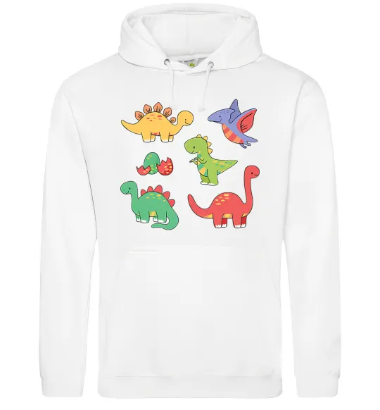 Женская толстовка (худи) Mini dinos Белый фото