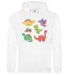 Женская толстовка (худи) Mini dinos Белый фото