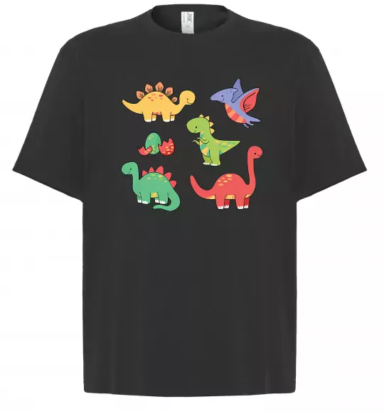 Футболка Оверсайз Mini dinos Черный фото