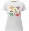 Женская премиум футболка Mini dinos Белый фото