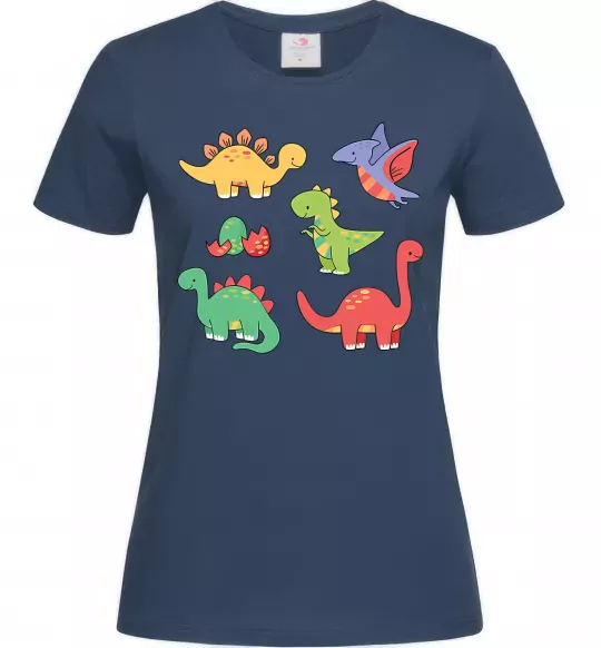 Жіноча футболка Mini dinos Темно-синій фото