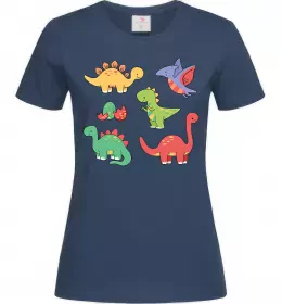 Женская футболка Mini dinos Темно-синий фото