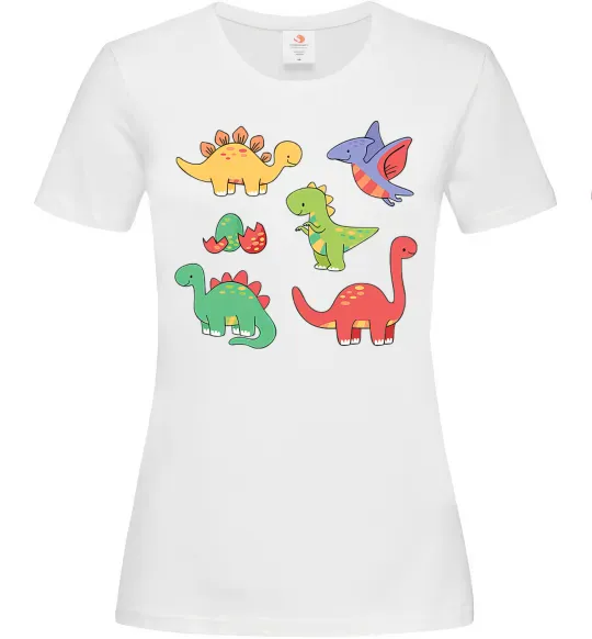 Жіноча футболка Mini dinos Білий фото