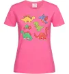 Жіноча футболка Mini dinos Яскраво-рожевий фото