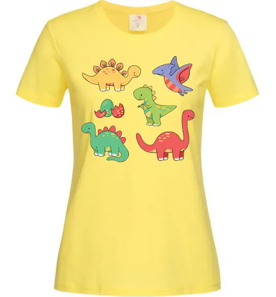 Жіноча футболка Mini dinos Лимонний фото
