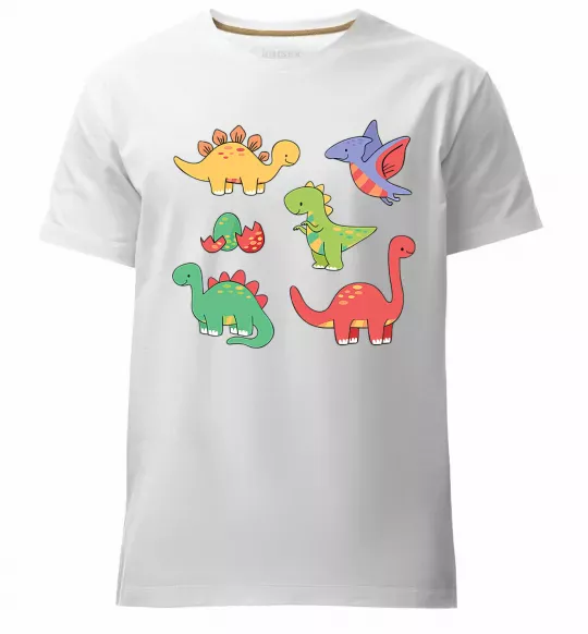 Чоловіча преміум футболка Mini dinos Білий фото