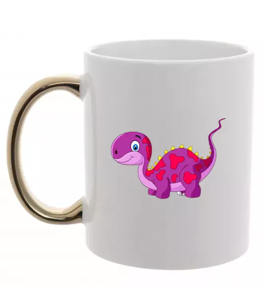 Чашка с цветной ручкой Fuchsia dino Золото фото