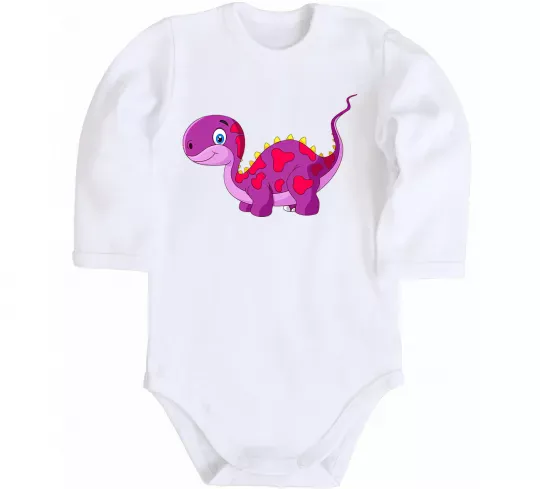Детский боди Fuchsia dino Белый фото