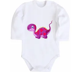 Детский боди Fuchsia dino Белый фото