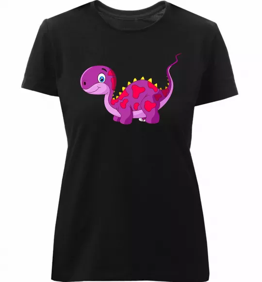 Женская премиум футболка Fuchsia dino Черный фото