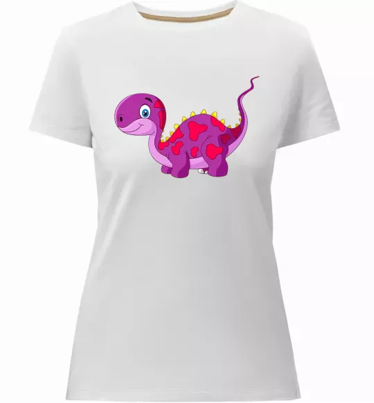 Женская премиум футболка Fuchsia dino Белый фото