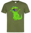 Мужская футболка Crazy dino Оливковый фото
