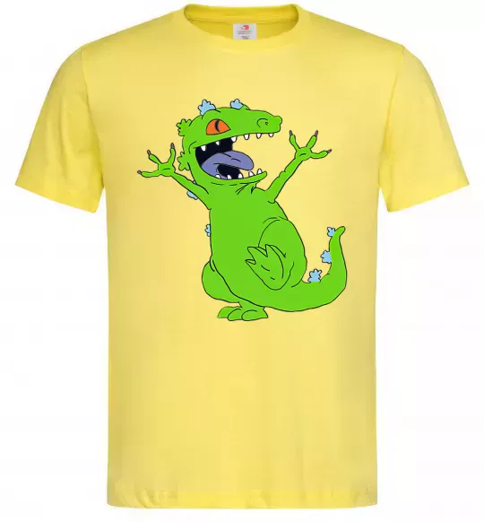 Мужская футболка Crazy dino Лимонный фото