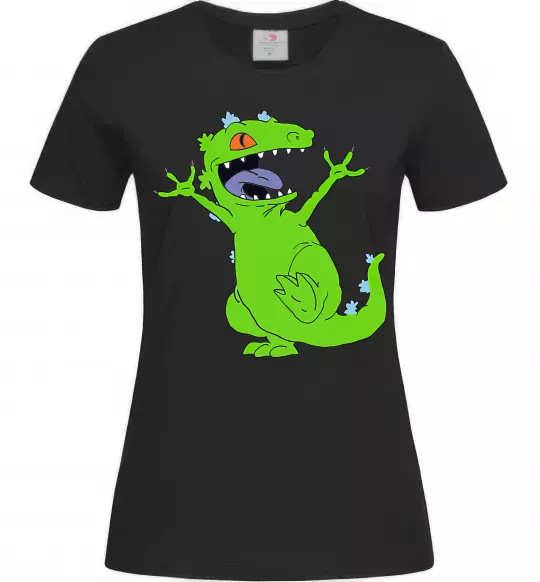 Женская футболка Crazy dino Черный фото