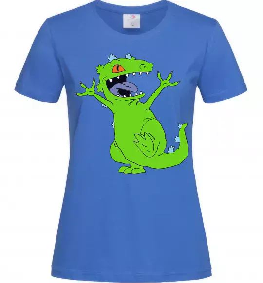 Женская футболка Crazy dino Ярко-синий фото