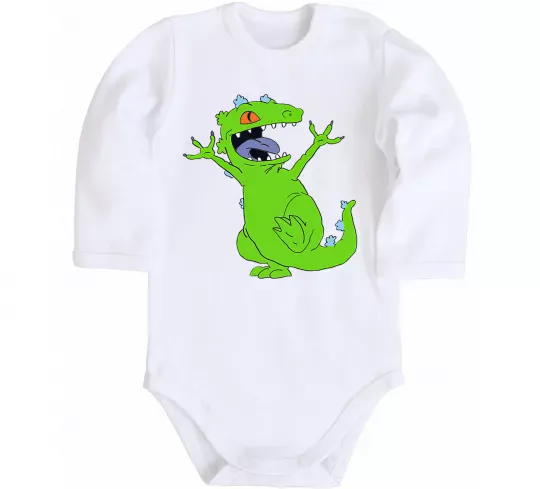 Детский боди Crazy dino Белый фото