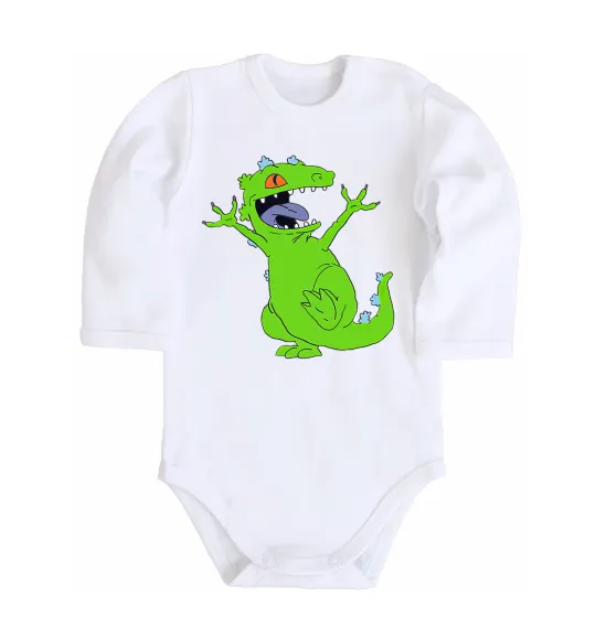 Детский боди Crazy dino Белый фото