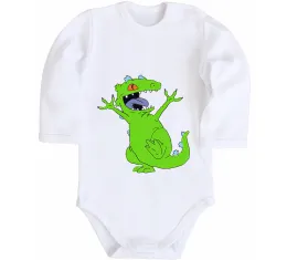 Дитячий бодік Crazy dino Білий фото