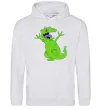 Мужская толстовка (худи) Crazy dino Серый меланж фото