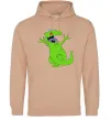 Мужская толстовка (худи) Crazy dino Песочный фото