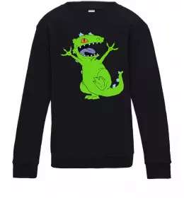 Детский Свитшот Crazy dino Черный фото