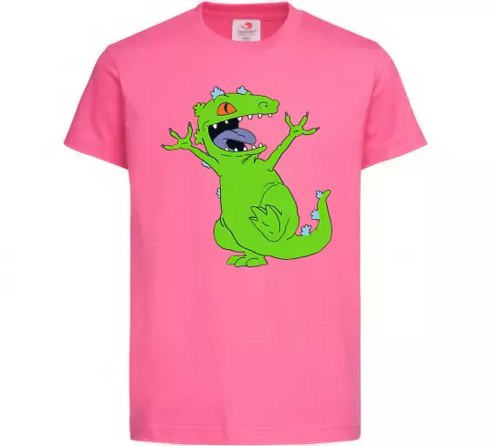Детская футболка Crazy dino Ярко-розовый фото