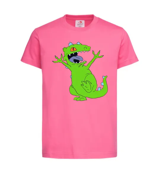 Детская футболка Crazy dino Ярко-розовый фото