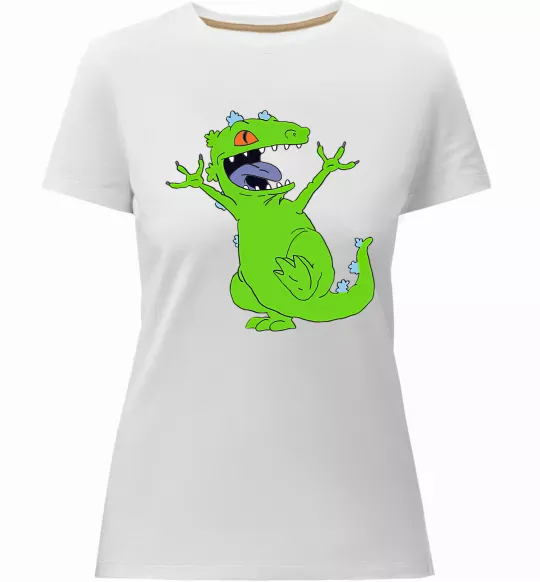 Женская премиум футболка Crazy dino Белый фото