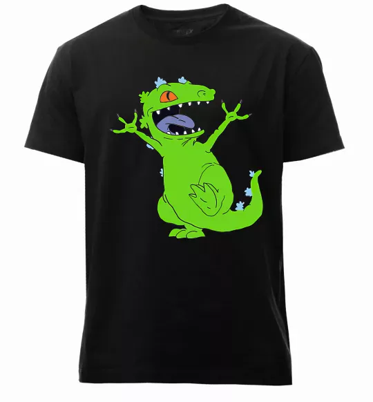 Мужская премиум футболка Crazy dino Черный фото