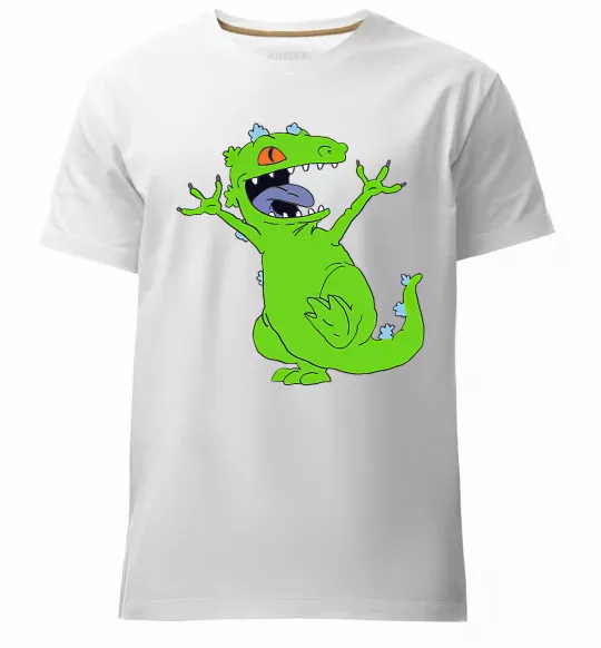 Мужская премиум футболка Crazy dino Белый фото