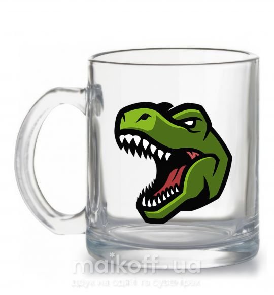 Чашка стеклянная Screaming dino Прозрачный фото