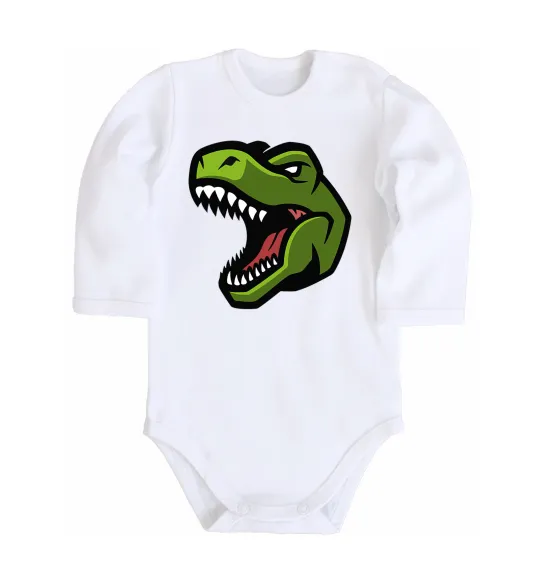 Детский боди Screaming dino Белый фото