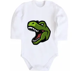 Детский боди Screaming dino Белый фото