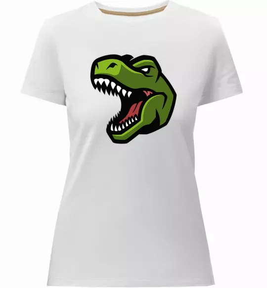 Женская премиум футболка Screaming dino Белый фото