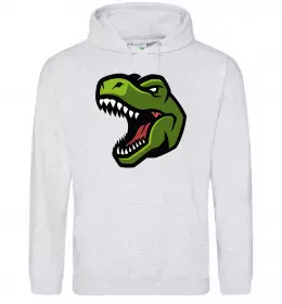 Мужская толстовка (худи) Screaming dino Серый меланж фото