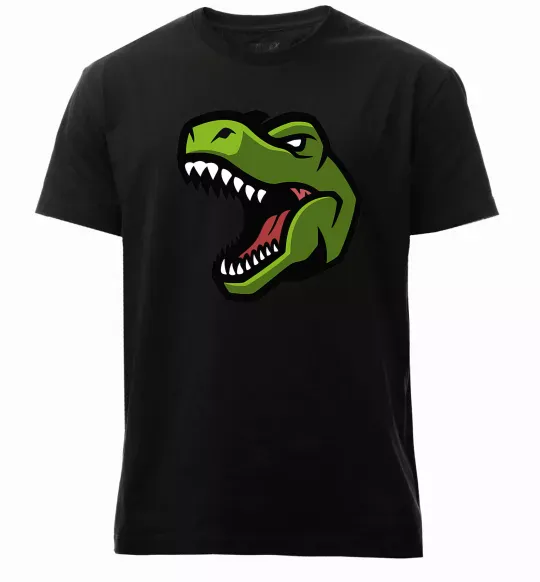 Мужская премиум футболка Screaming dino Черный фото