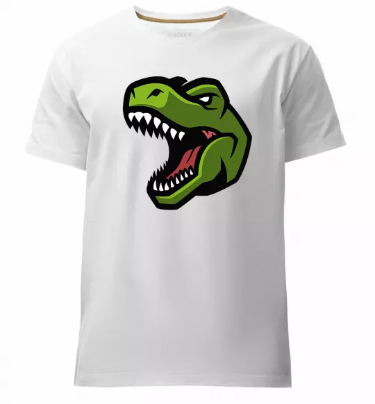 Мужская премиум футболка Screaming dino Белый фото