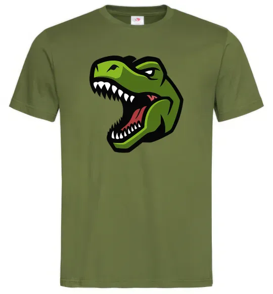 Чоловіча футболка Screaming dino Оливковий фото
