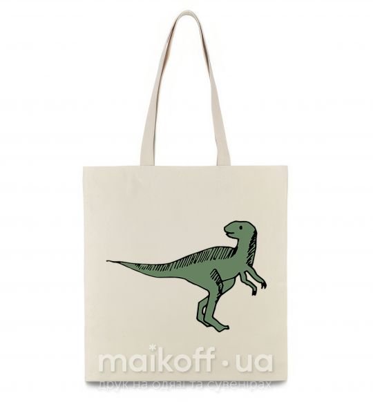 Эко-сумка Dino illustration Бежевый фото
