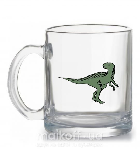 Чашка стеклянная Dino illustration Прозрачный фото