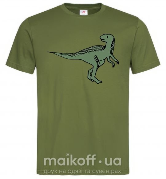 Чоловіча футболка Dino illustration Оливковий фото
