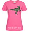 Женская футболка Dino illustration Ярко-розовый фото