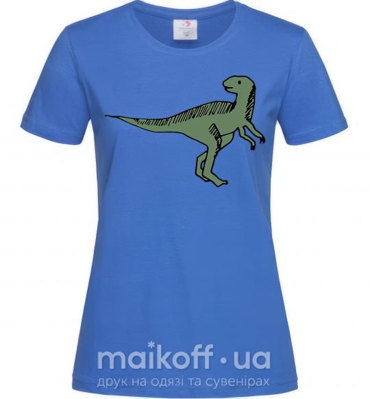 Жіноча футболка Dino illustration Яскраво-синій фото