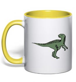 Чашка з кольоровою ручкою Dino illustration